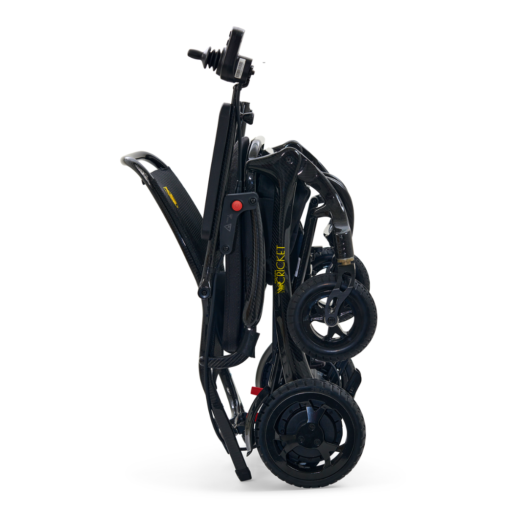 Golden Tech Cricket Carbon Fiber Foldable Travel Power Wheelchair - folded
