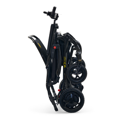 Golden Tech Cricket Carbon Fiber Foldable Travel Power Wheelchair - folded