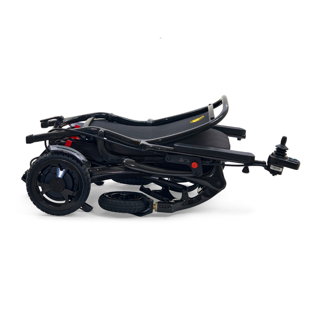 Golden Tech Cricket Carbon Fiber Foldable Travel Power Wheelchair - folded