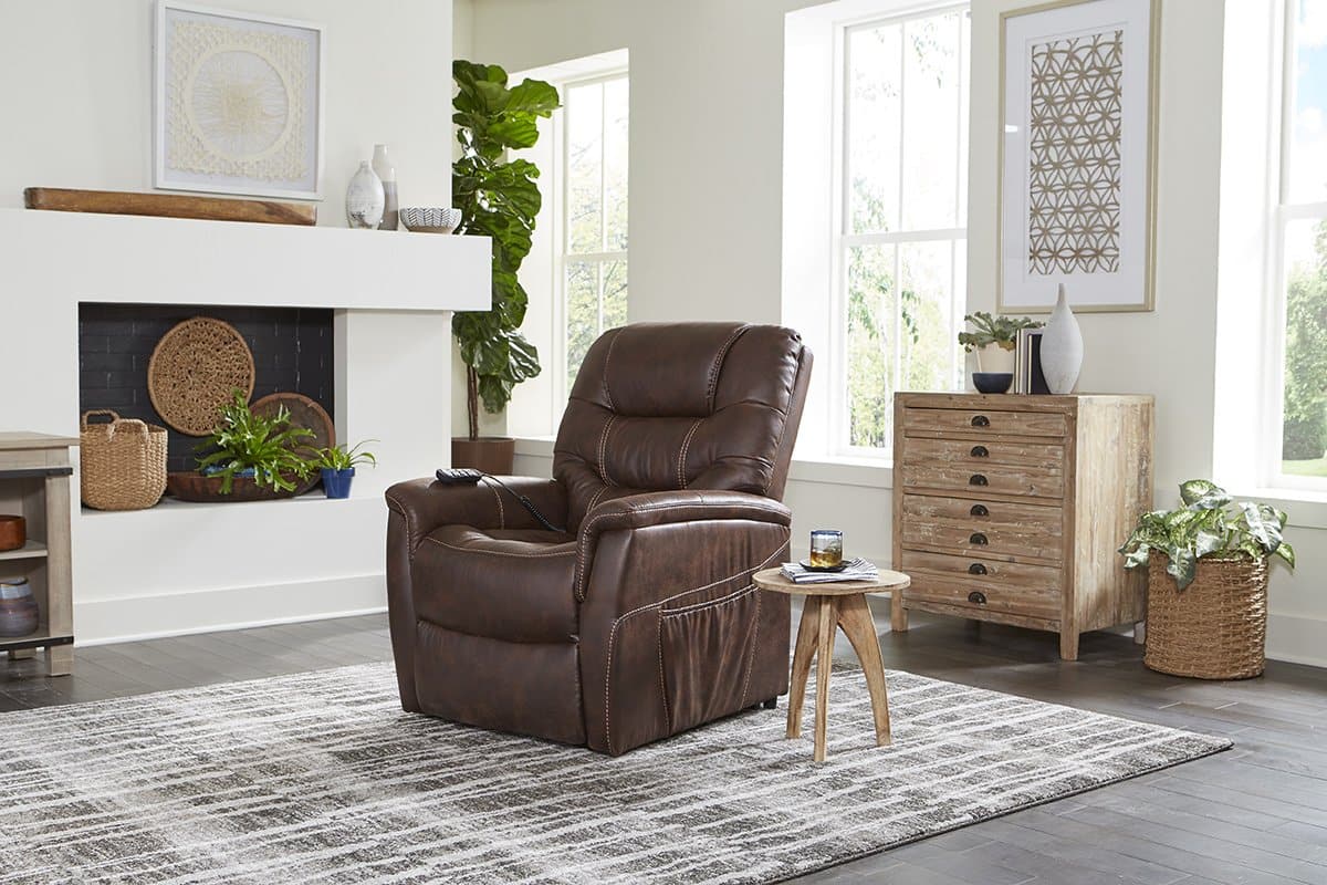 Golden Tech DeLuna™ Series Dione Luxury Power Lift Recliners - Maple in seated position