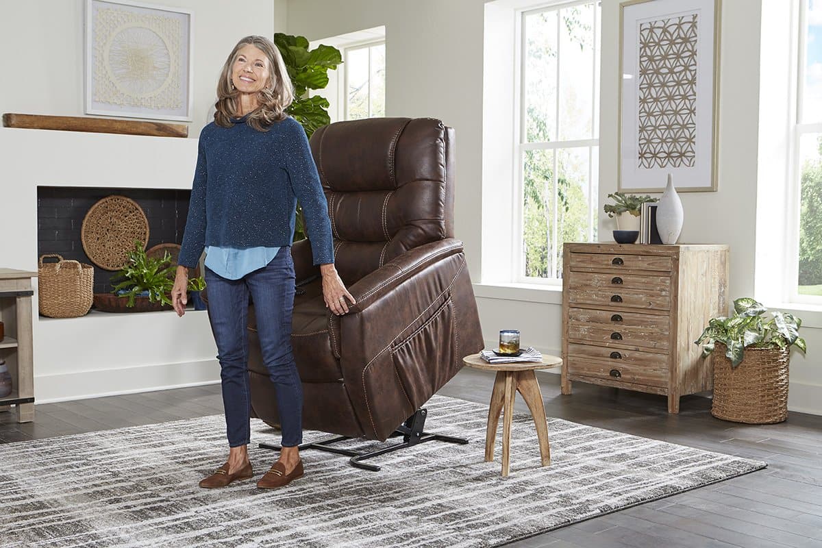 Golden Tech DeLuna™ Series Dione Luxury Power Lift Recliners - with user standing from lifted position