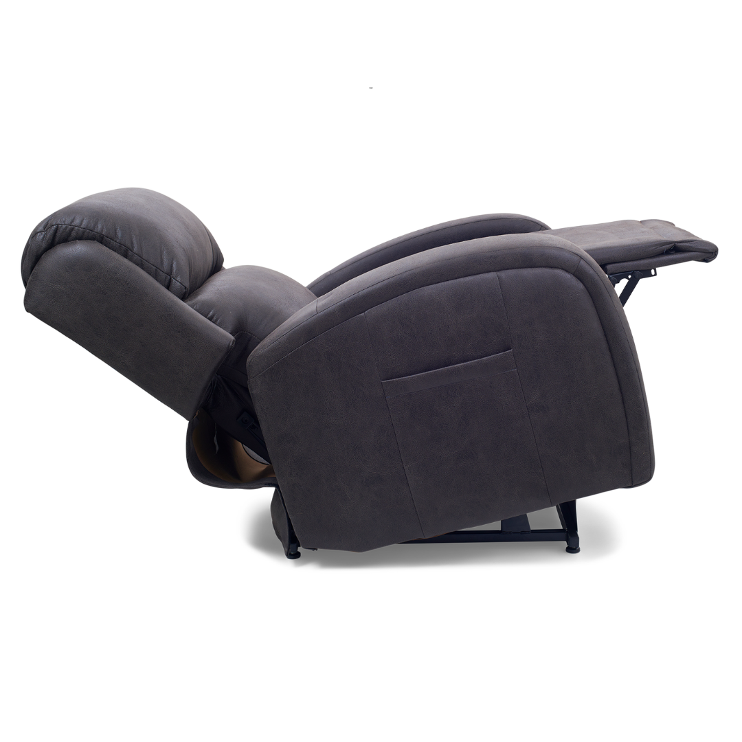 Golden Tech EZ Sleeper Assisted Lift Recliner with Twilight & Power Lumbar - Black Onyx in reclined position