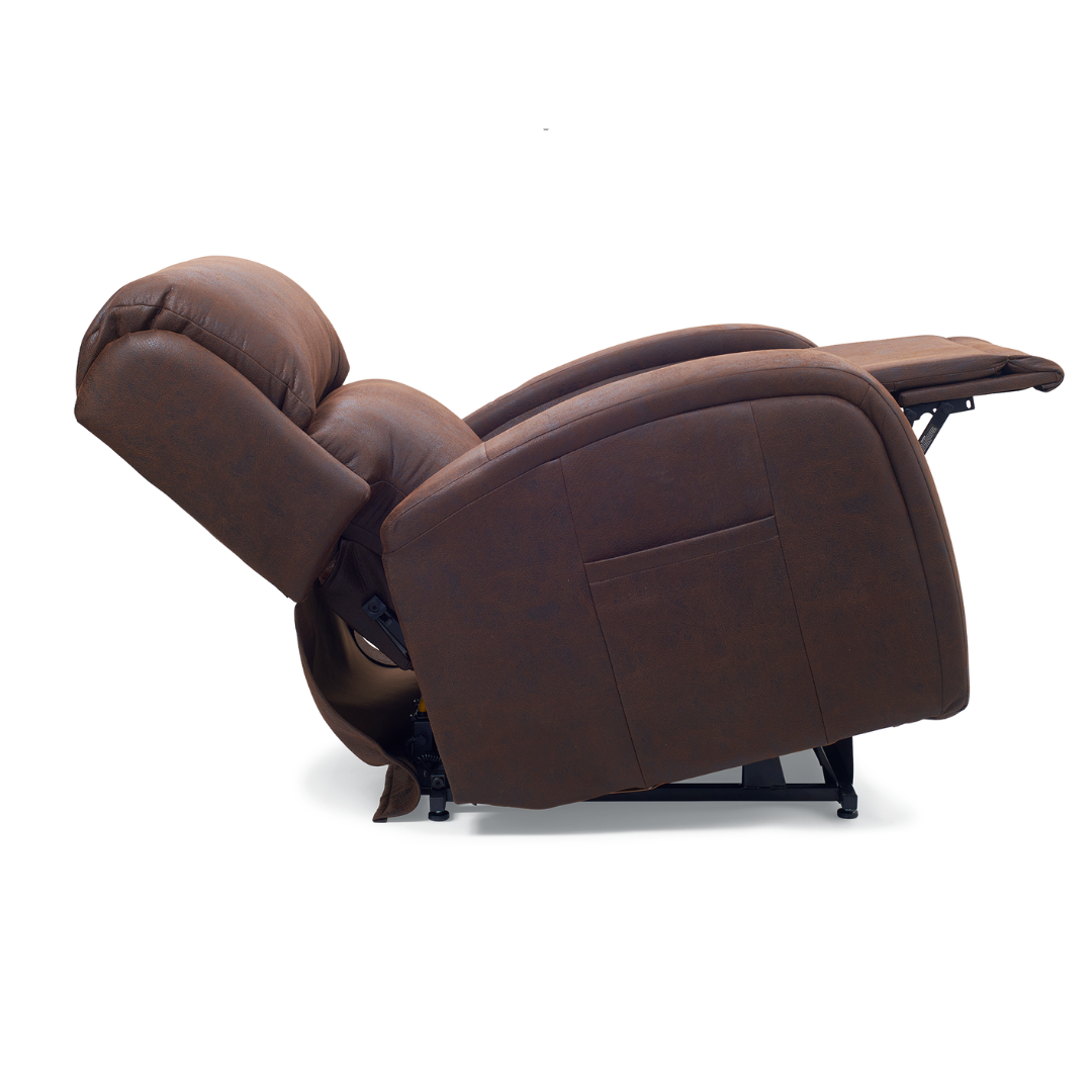 Golden Tech EZ Sleeper Assisted Lift Recliner with Twilight & Power Lumbar - Coffee Bean in reclined position
