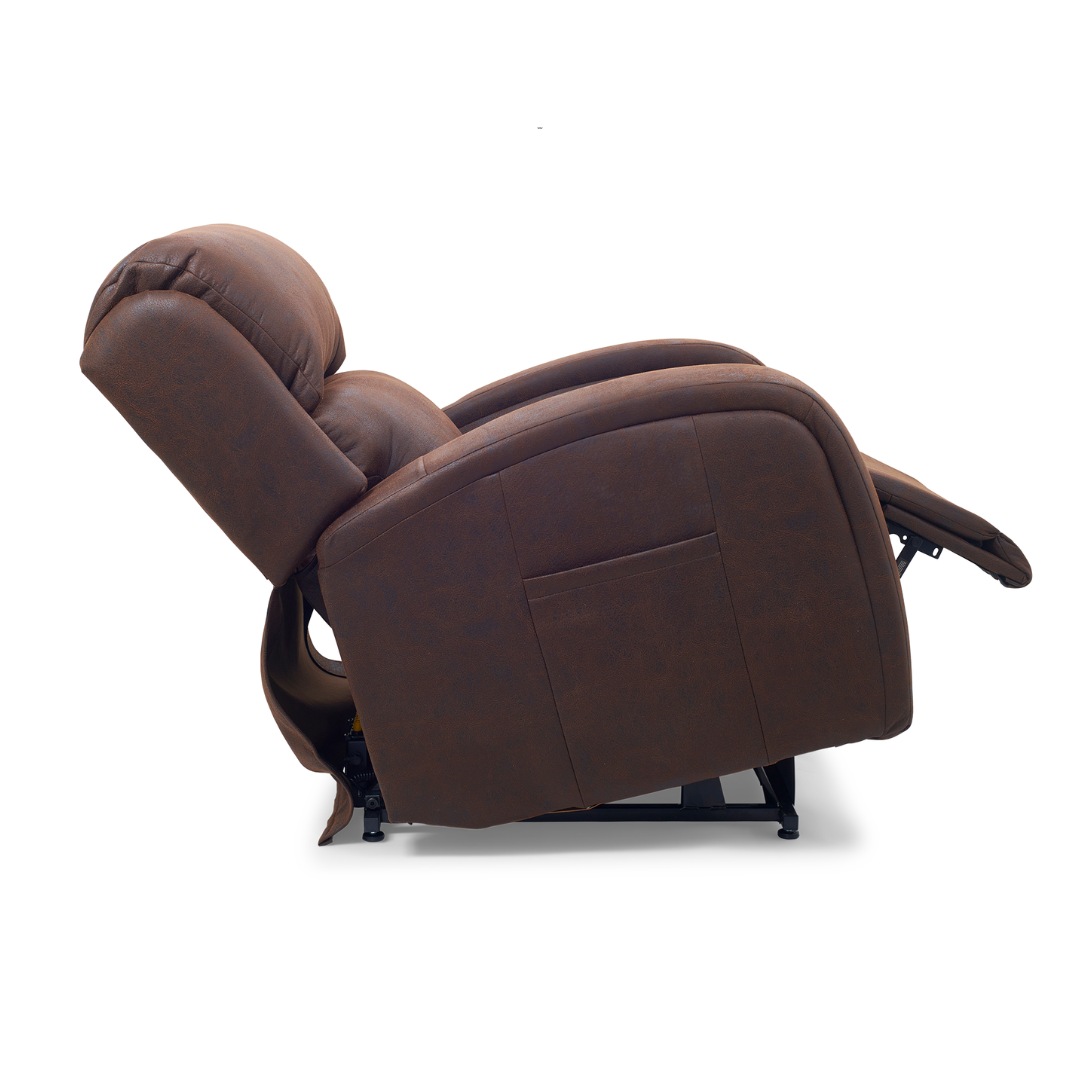 Golden Tech EZ Sleeper Assisted Lift Recliner with Twilight & Power Lumbar - Coffee Bean in reclined position