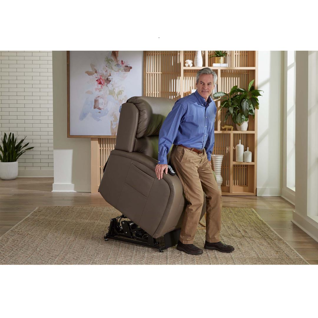 Golden Tech EZ Sleeper Assisted Lift Recliner with Twilight & Power Lumbar - Placed indoor with lift function enabled