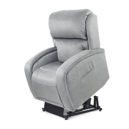 Golden Tech EZ Sleeper Assisted Lift Recliner with Twilight & Power Lumbar - Sterling in lifted position