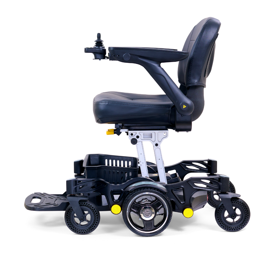 Golden Tech GP130  FAA Approved Buzzaround CarryOn Portable Power Wheelchair - Stone Grey left
