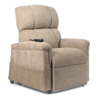 Golden Tech PR531 Comforter Power Lift Recliners - Small & Medium - Sandstorm in seated position facing front right