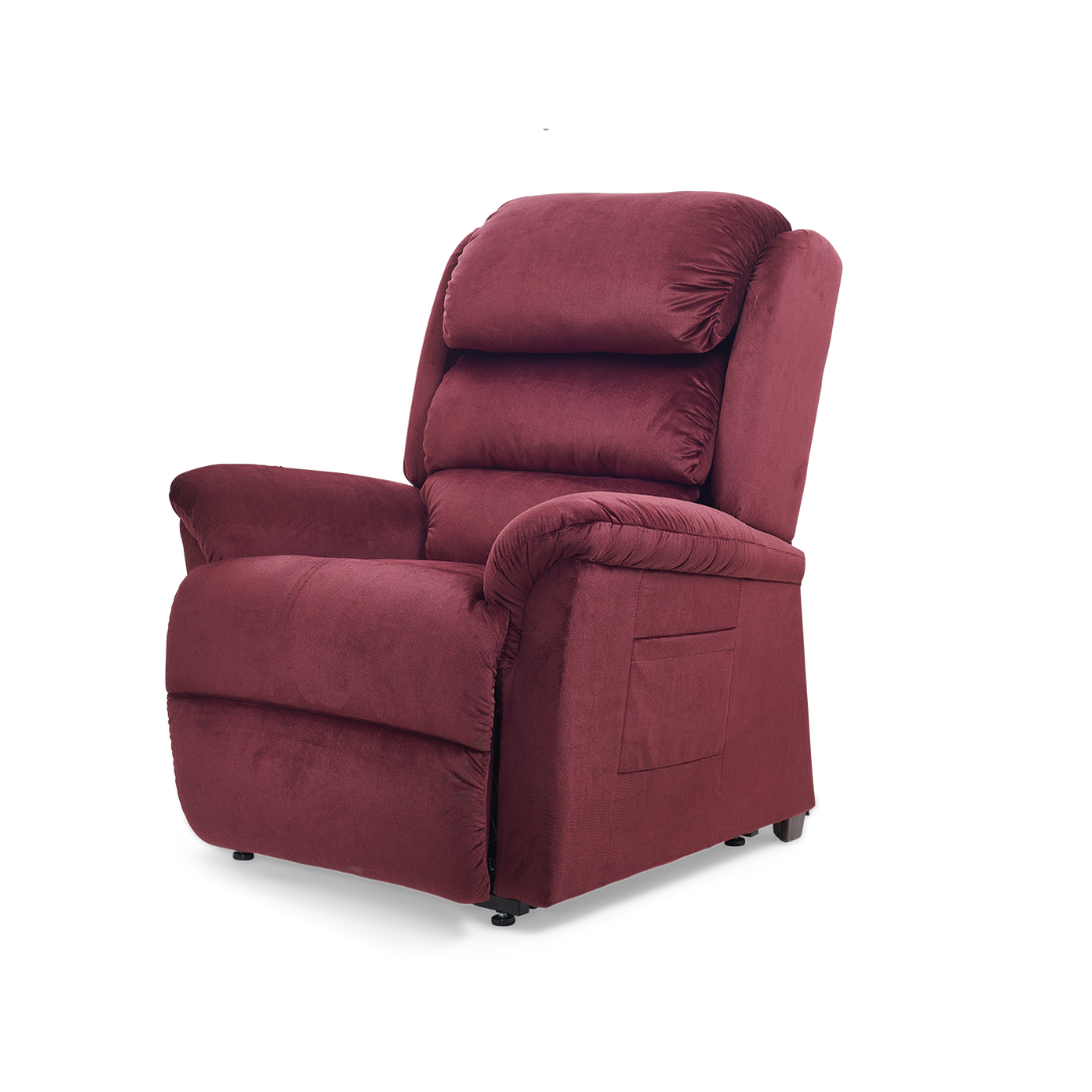 Golden Tech PR766 Relaxer MaxiComfort® Ultimate Recliner with Assisted Lift - Medium - in seated state facing left
