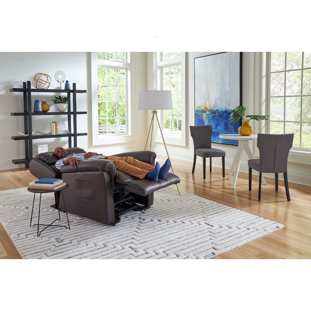 Golden Tech PR766 Relaxer MaxiComfort® Ultimate Recliner with Assisted Lift - Small - with user in reclined position