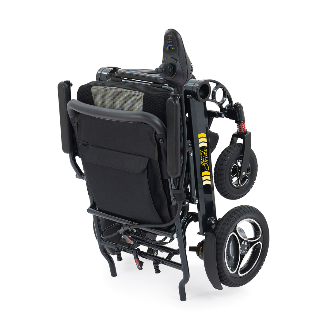 Golden Tech Stride Aluminum Foldable Travel Power Wheelchair - Folded