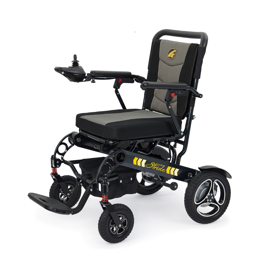 Golden Tech Stride Aluminum Foldable Travel Power Wheelchair - Left