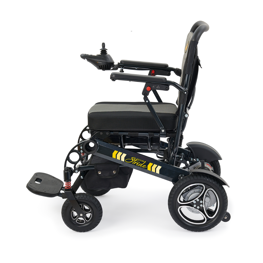 Golden Tech Stride Aluminum Foldable Travel Power Wheelchair - Left