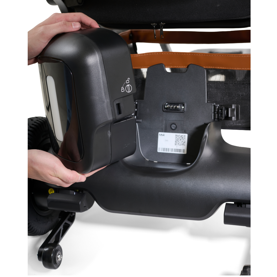 Golden Technologies Ally Lightweight Folding Electric Smart Chair - Battery being removed
