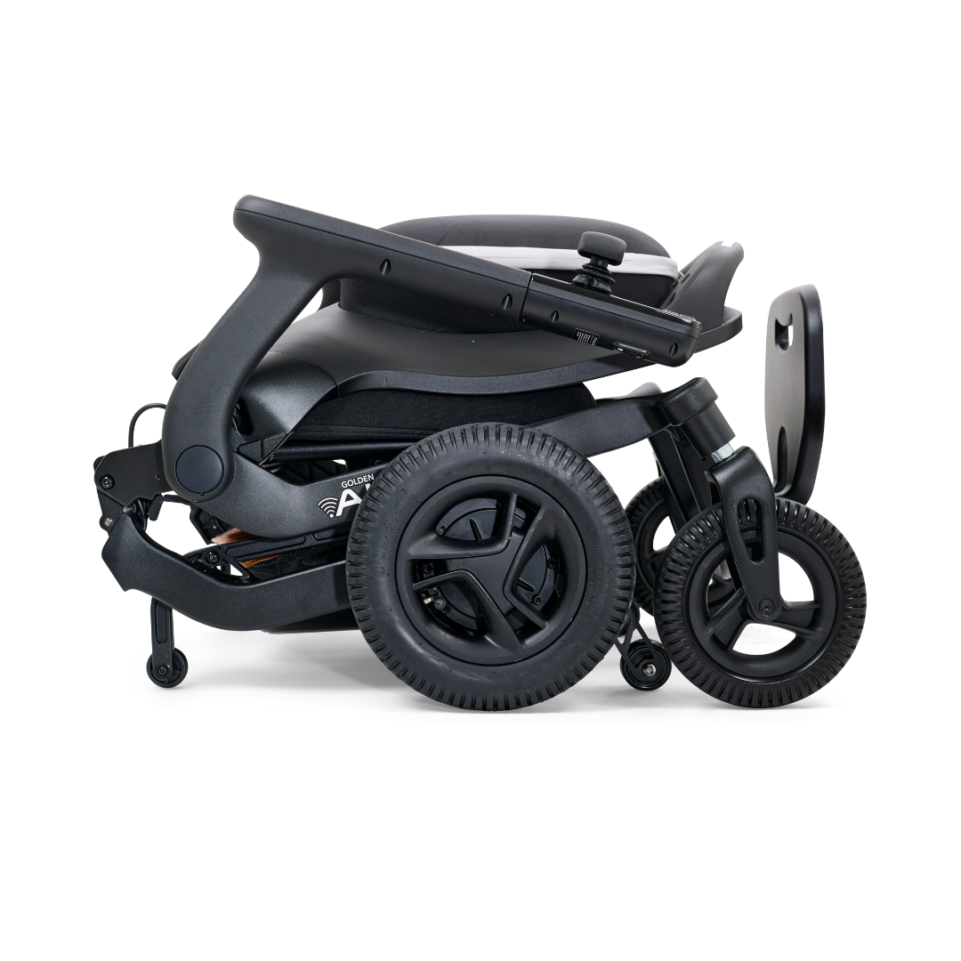 Golden Technologies Ally Lightweight Folding Electric Smart Chair - Black folded