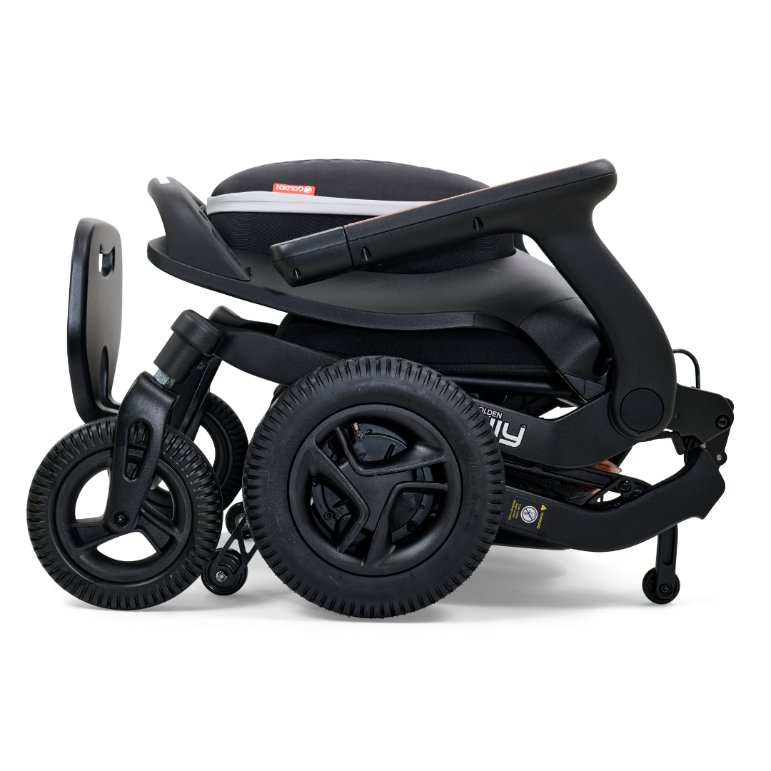 Golden Technologies Ally Lightweight Folding Electric Smart Chair - Black folded