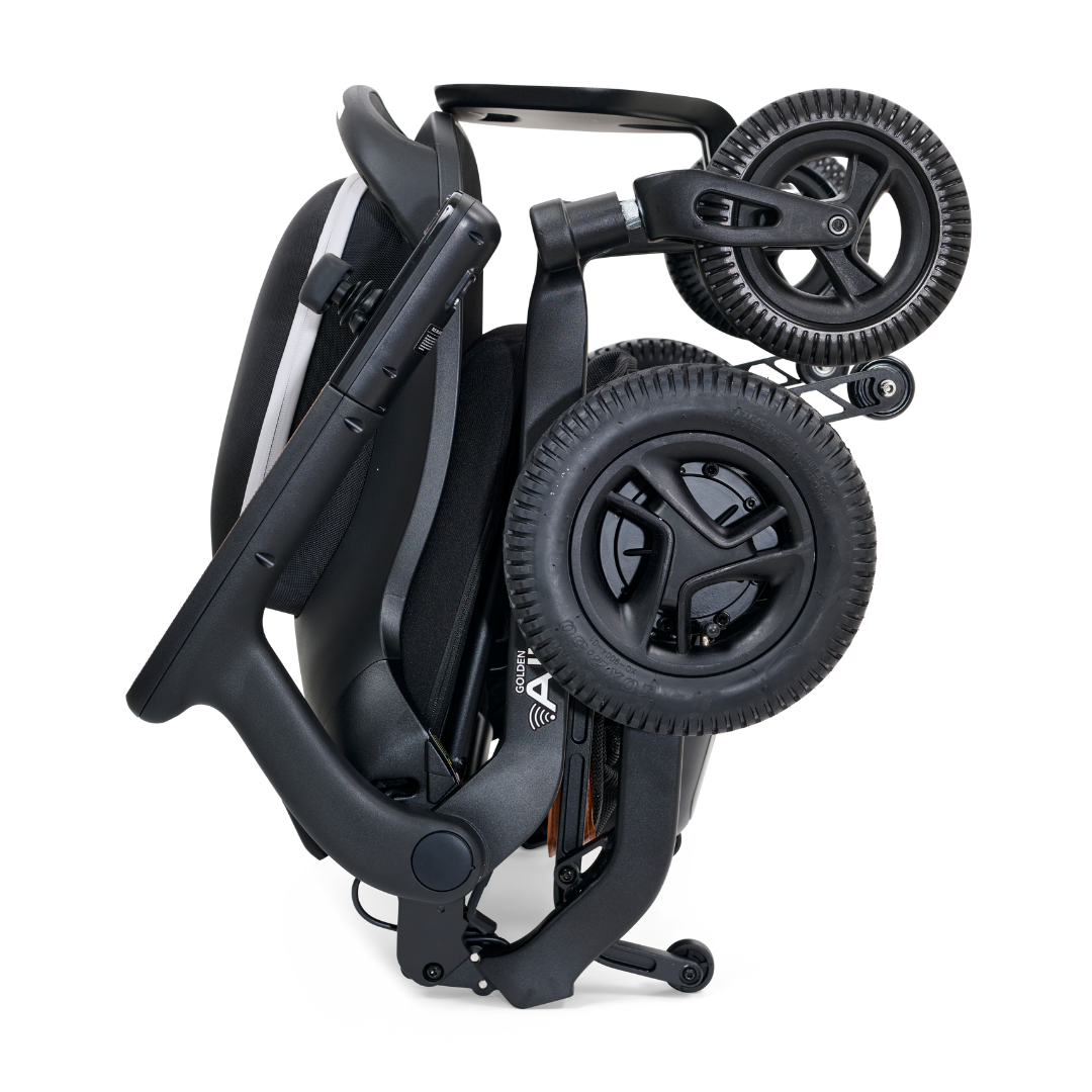 Golden Technologies Ally Lightweight Folding Electric Smart Chair - Black folded
