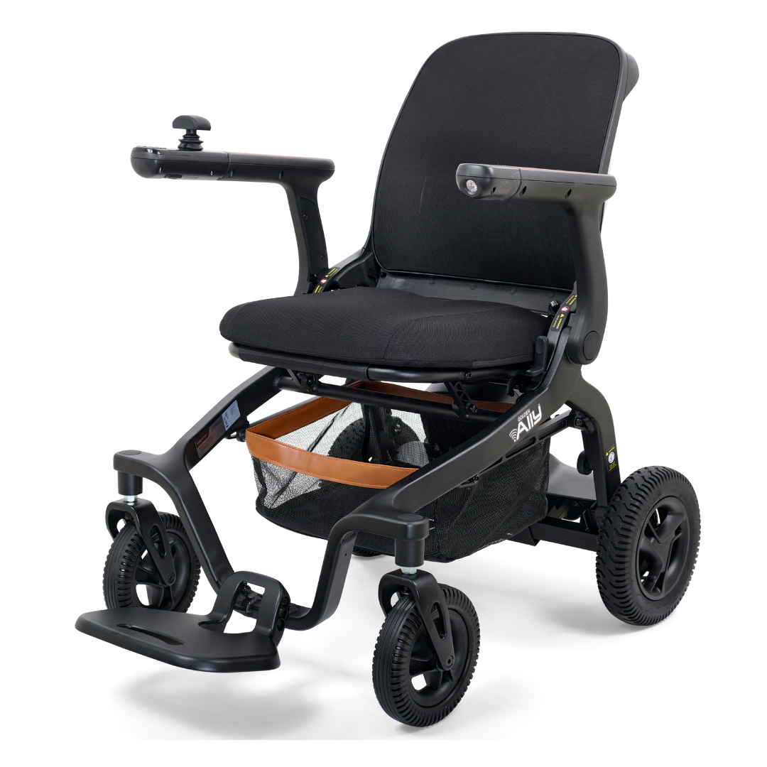Golden Technologies Ally Lightweight Folding Electric Smart Chair - Black front left