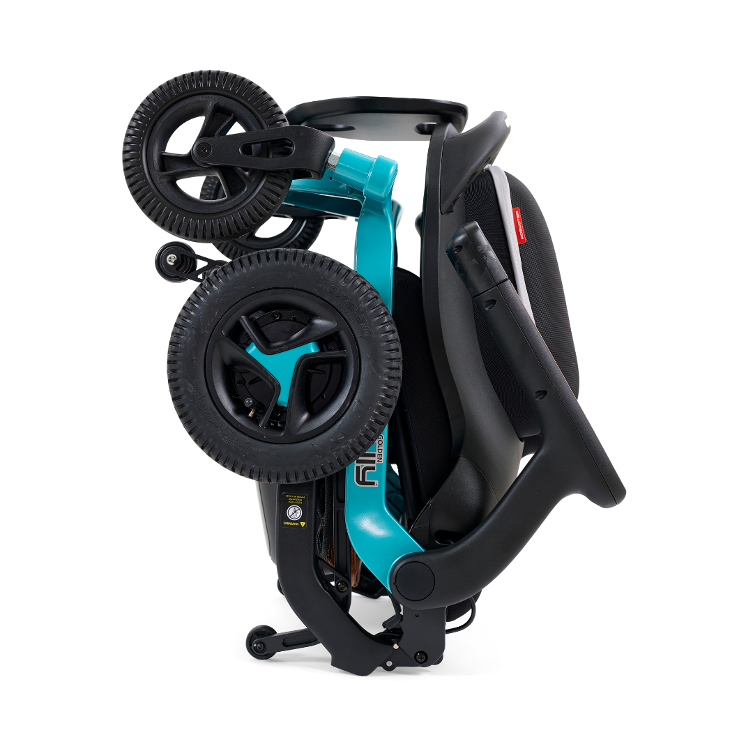 Golden Technologies Ally Lightweight Folding Electric Smart Chair - Teal folded