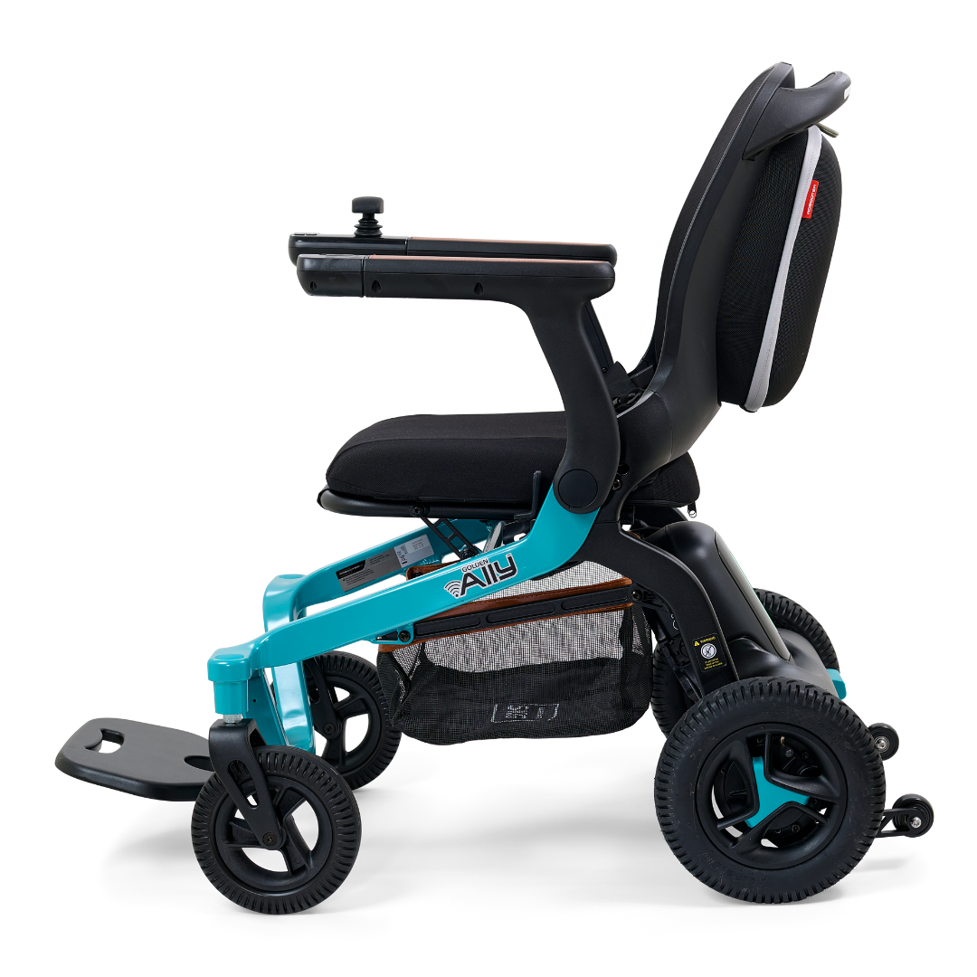 Golden Technologies Ally Lightweight Folding Electric Smart Chair - Teal left
