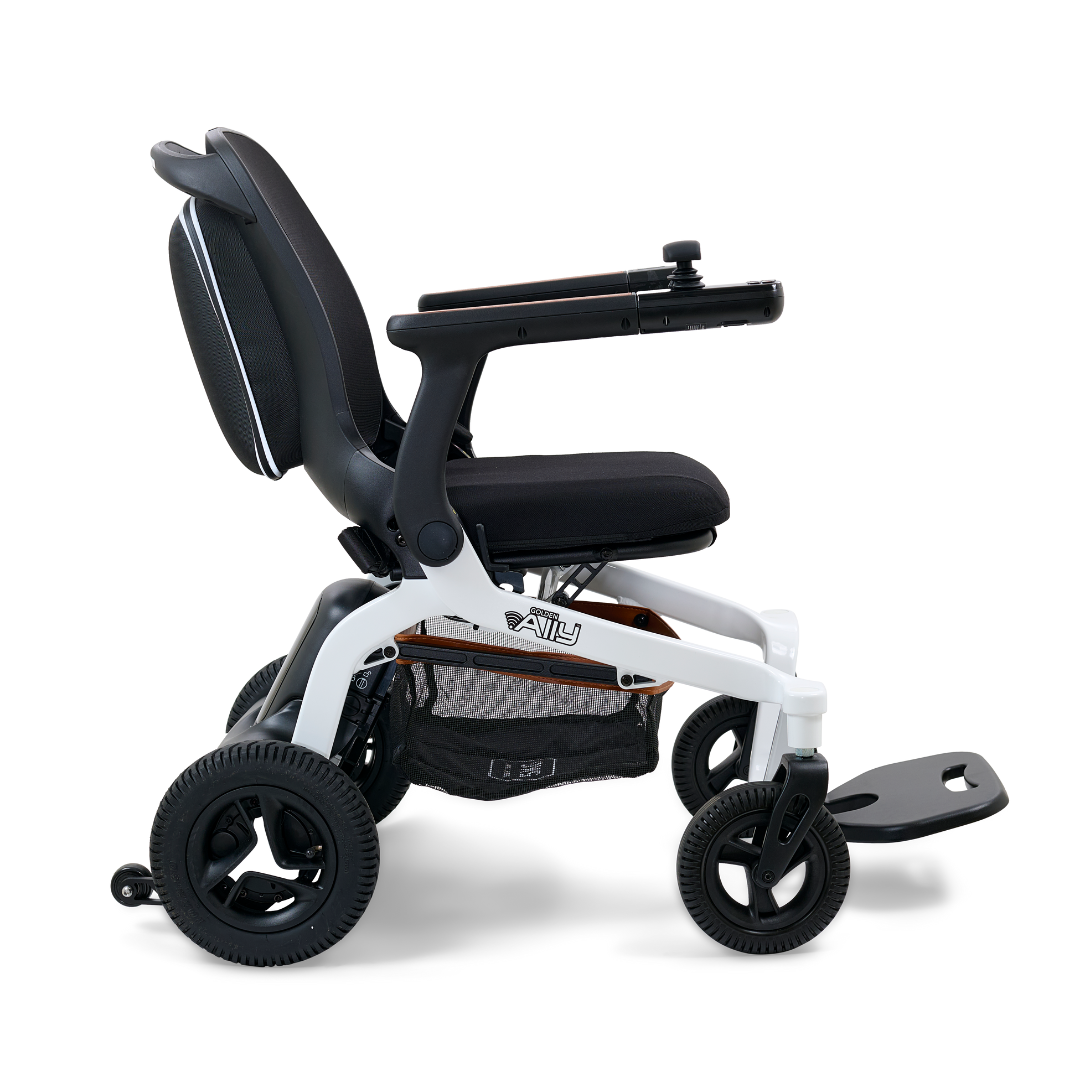 Golden Technologies Ally Lightweight Folding Electric Smart Chair - White right