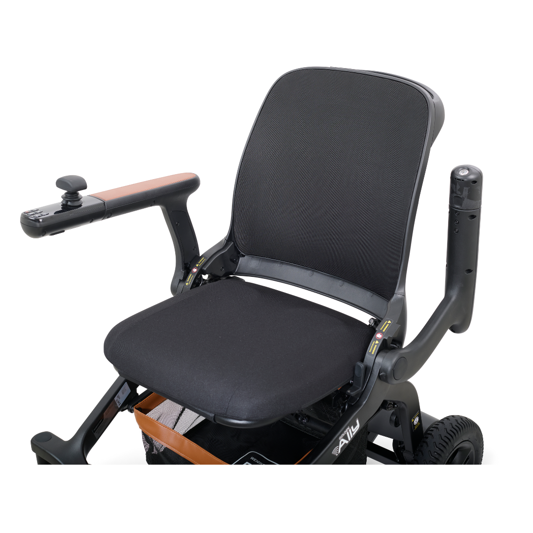 Golden Technologies Ally Lightweight Folding Electric Smart Chair - arm rest raised