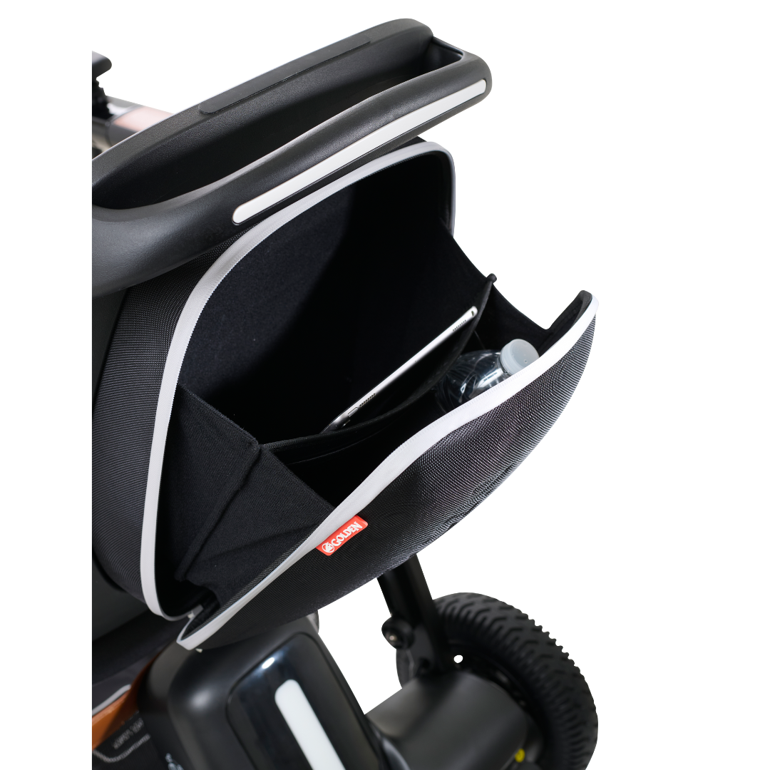 Golden Technologies Ally Lightweight Folding Electric Smart Chair - storage