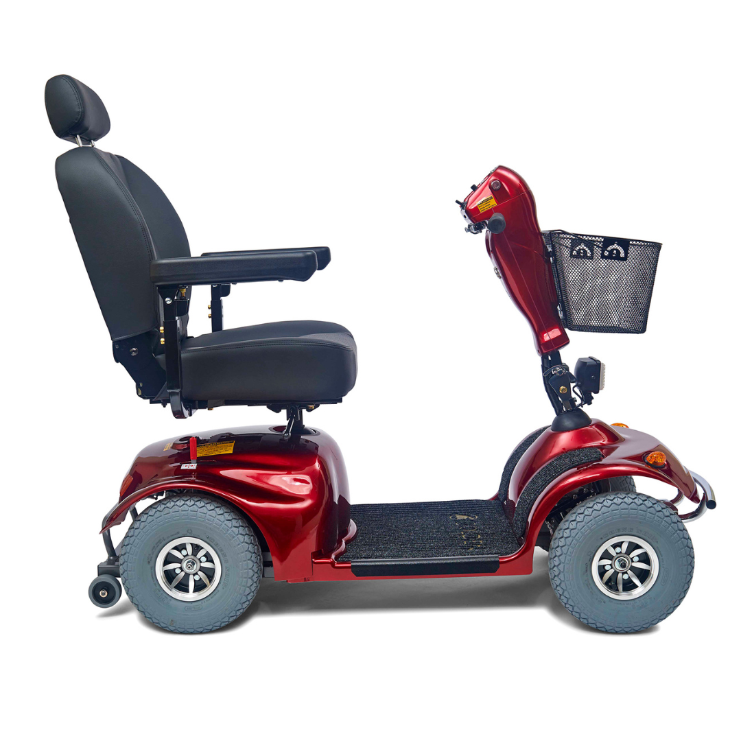 Golden Technologies Avenger Heavy Duty Bariatric 4-Wheel Scooter - Red model facing right