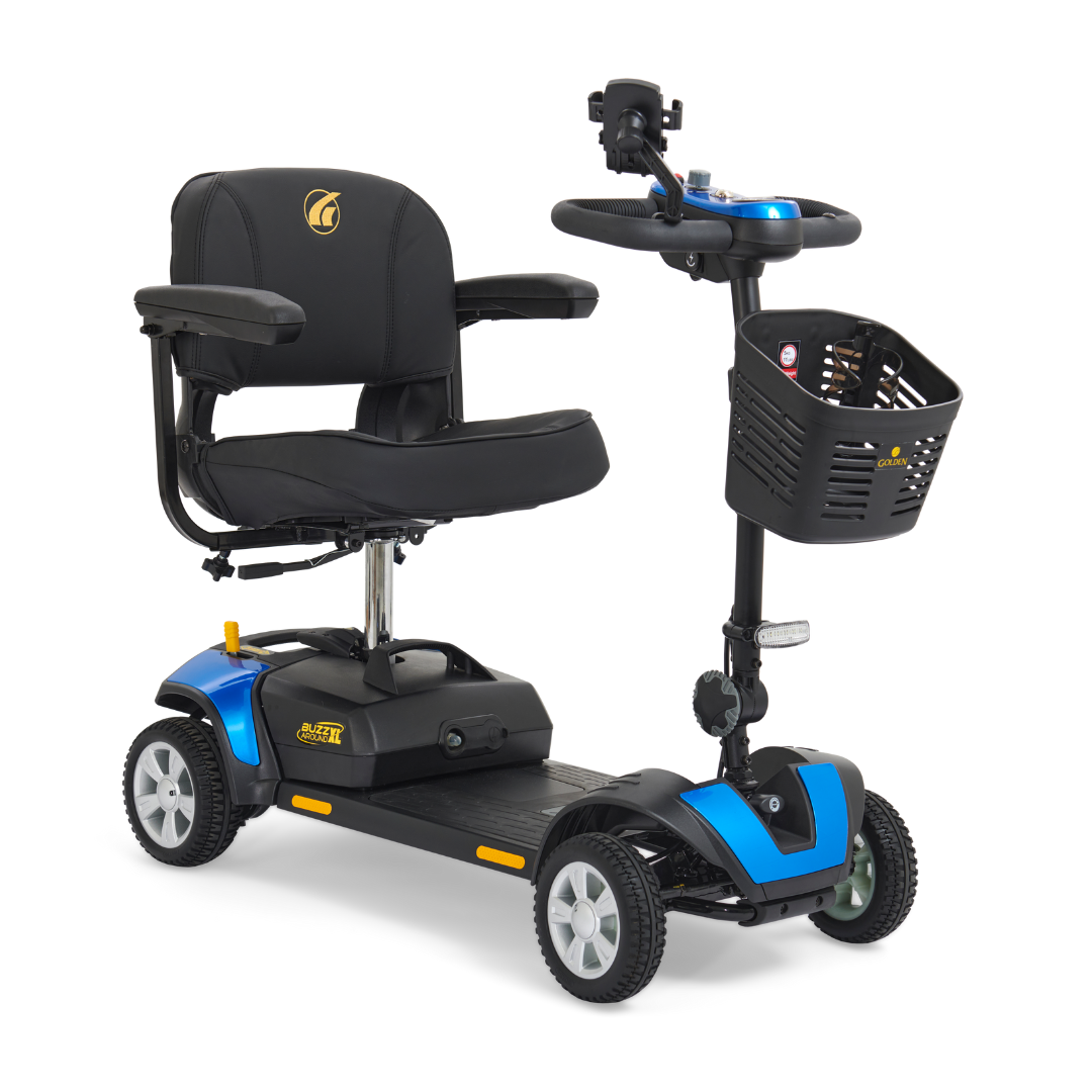 Golden Technologies Buzzaround XL 4-Wheel Long Range Mobility Scooter - Blue