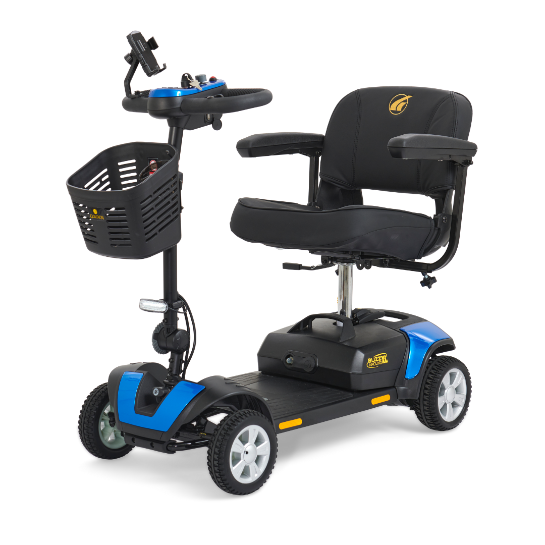 Golden Technologies Buzzaround XL 4-Wheel Long Range Mobility Scooter - Blue