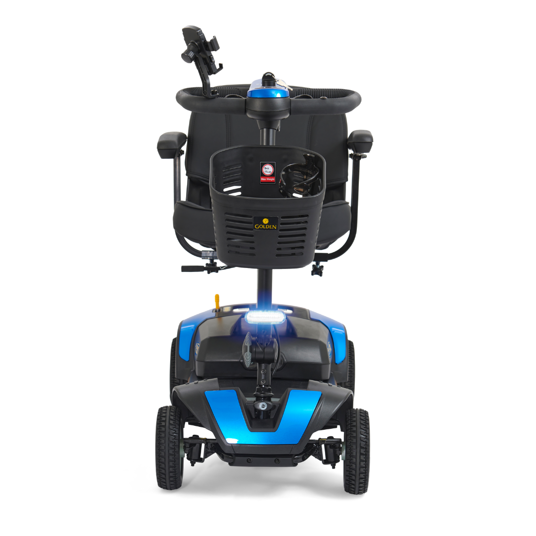 Golden Technologies Buzzaround XL 4-Wheel Long Range Mobility Scooter - Blue Front