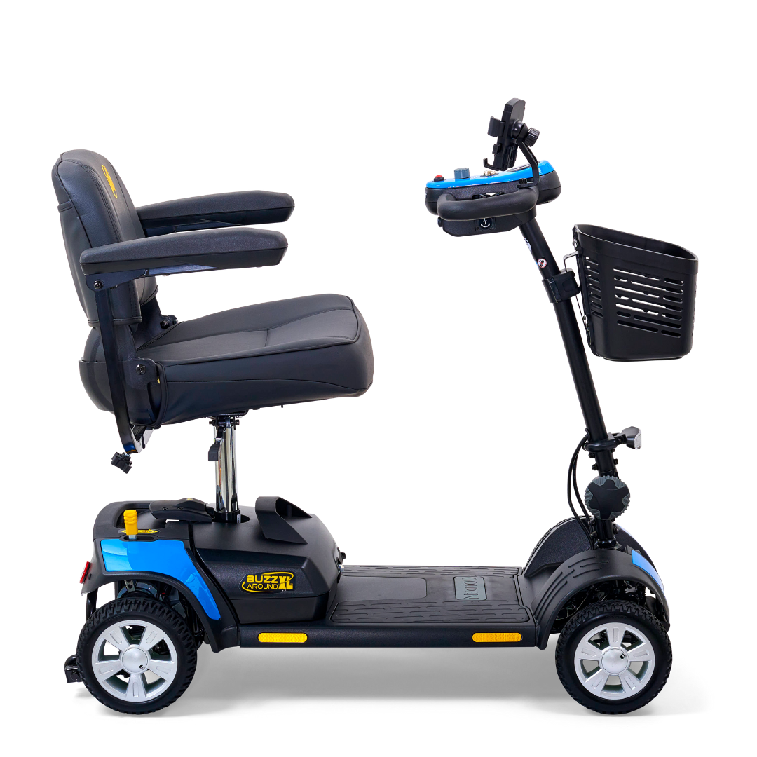 Golden Technologies Buzzaround XL 4-Wheel Long Range Mobility Scooter - Blue Right