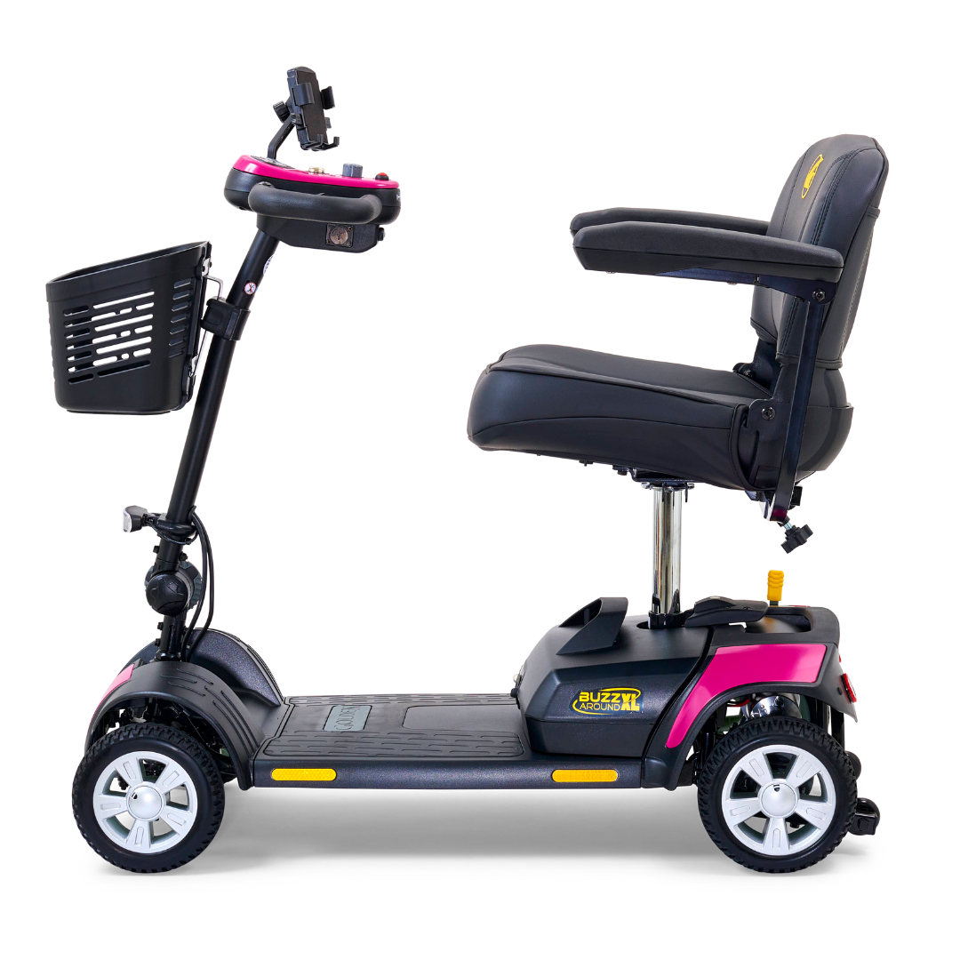 Golden Technologies Buzzaround XL 4-Wheel Long Range Mobility Scooter - Orchid Pink left