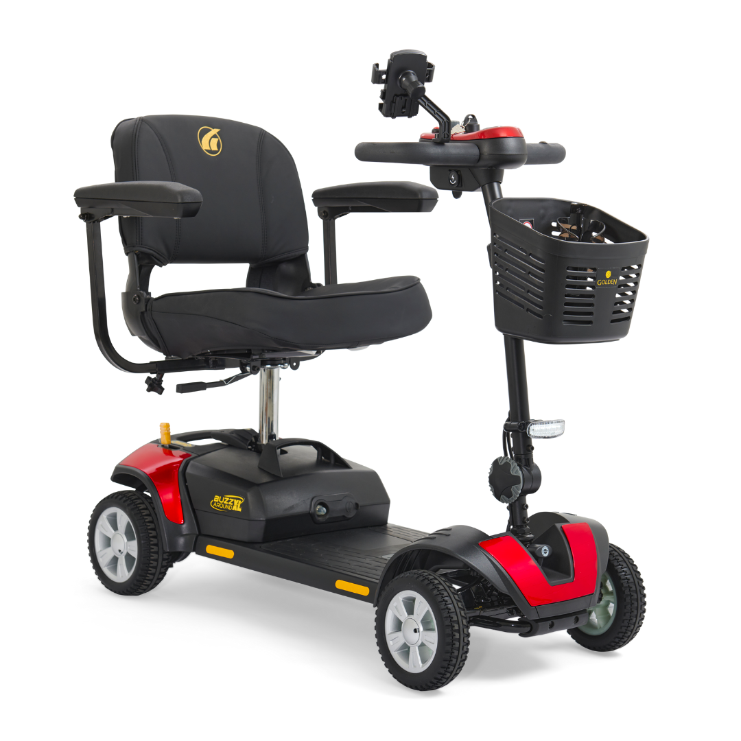 Golden Technologies Buzzaround XL 4-Wheel Long Range Mobility Scooter - Red