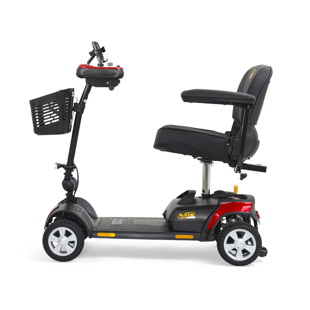 Golden Technologies Buzzaround XL 4-Wheel Long Range Mobility Scooter - Red Left
