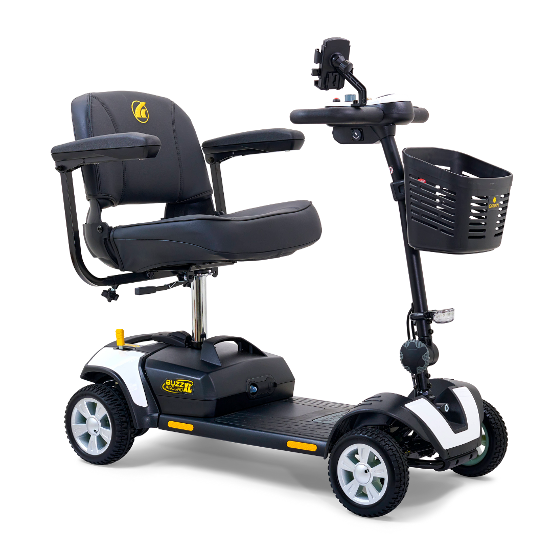 Golden Technologies Buzzaround XL 4-Wheel Long Range Mobility Scooter - White right