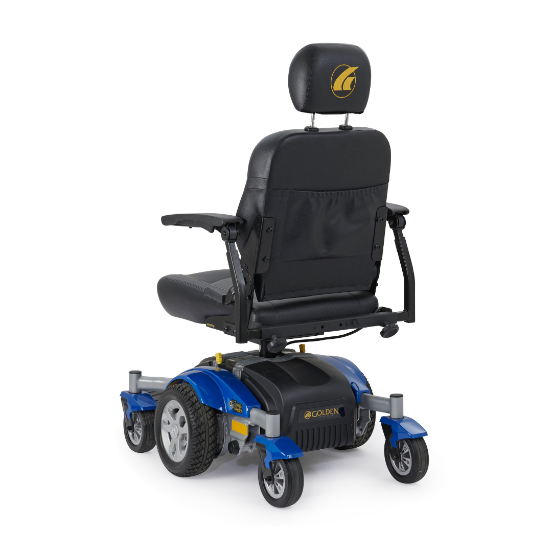 Golden Technologies Compass Sport PowerChair with 24 Mile Range - Blue left rear