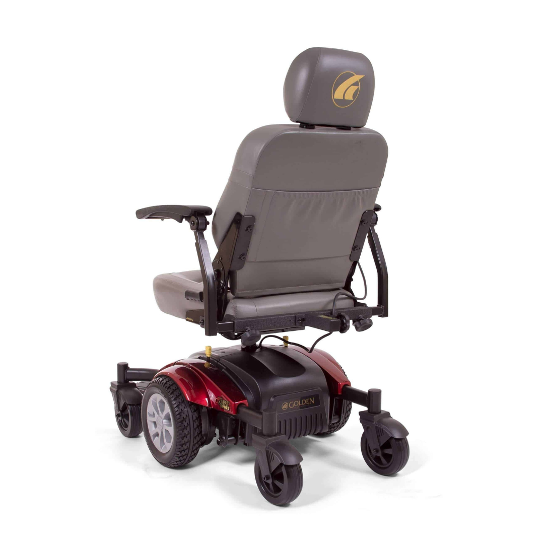 Golden Technologies Compass Sport PowerChair with 24 Mile Range - Red rear left