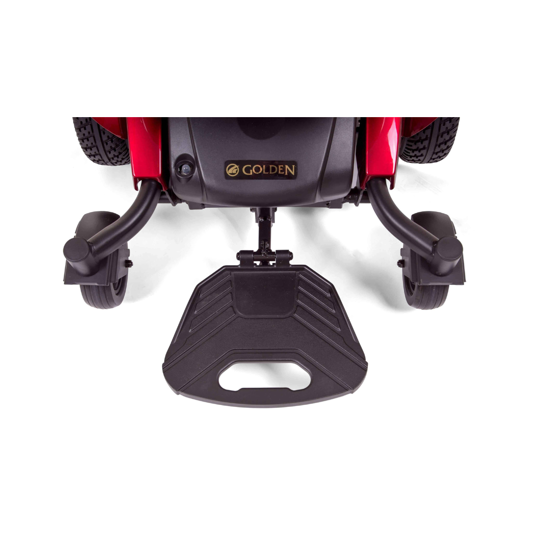Golden Technologies Compass Sport PowerChair with 24 Mile Range - foot rest on red variant