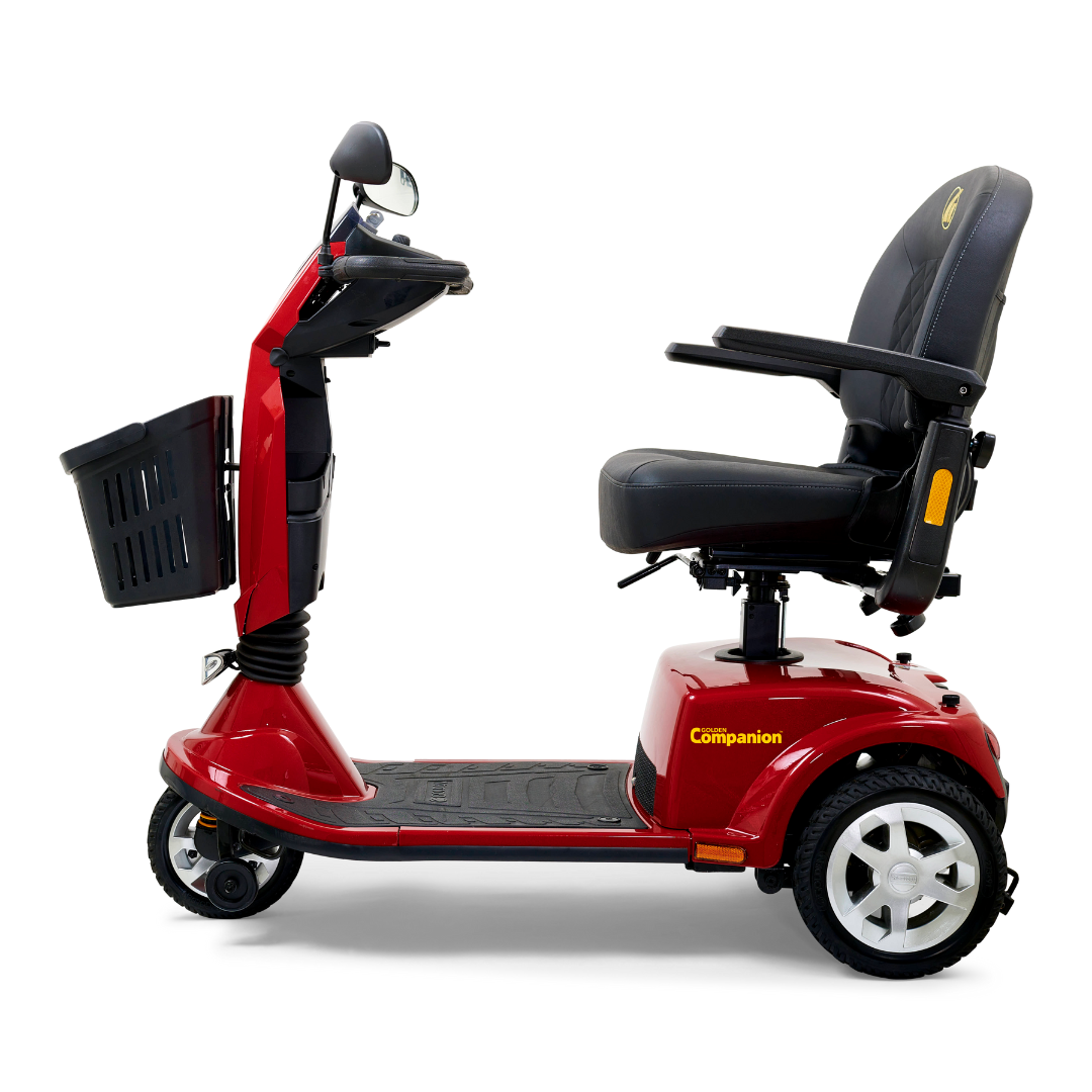 Golden Technologies GC340 Companion Luxury 3 Wheel Full Size Scooter - Red Left