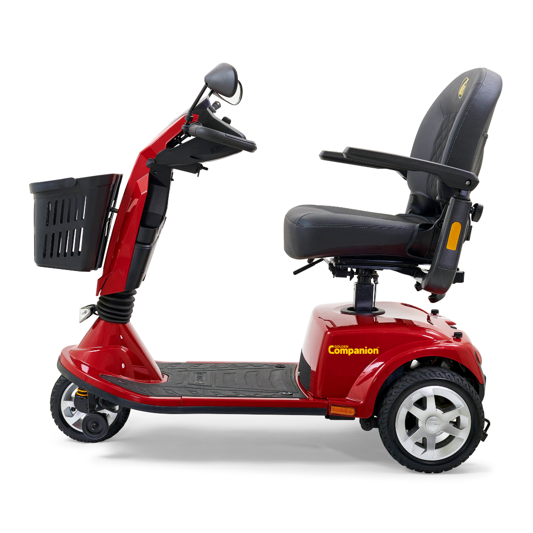 Golden Technologies GC340 Companion Luxury 3 Wheel Full Size Scooter - Red Left