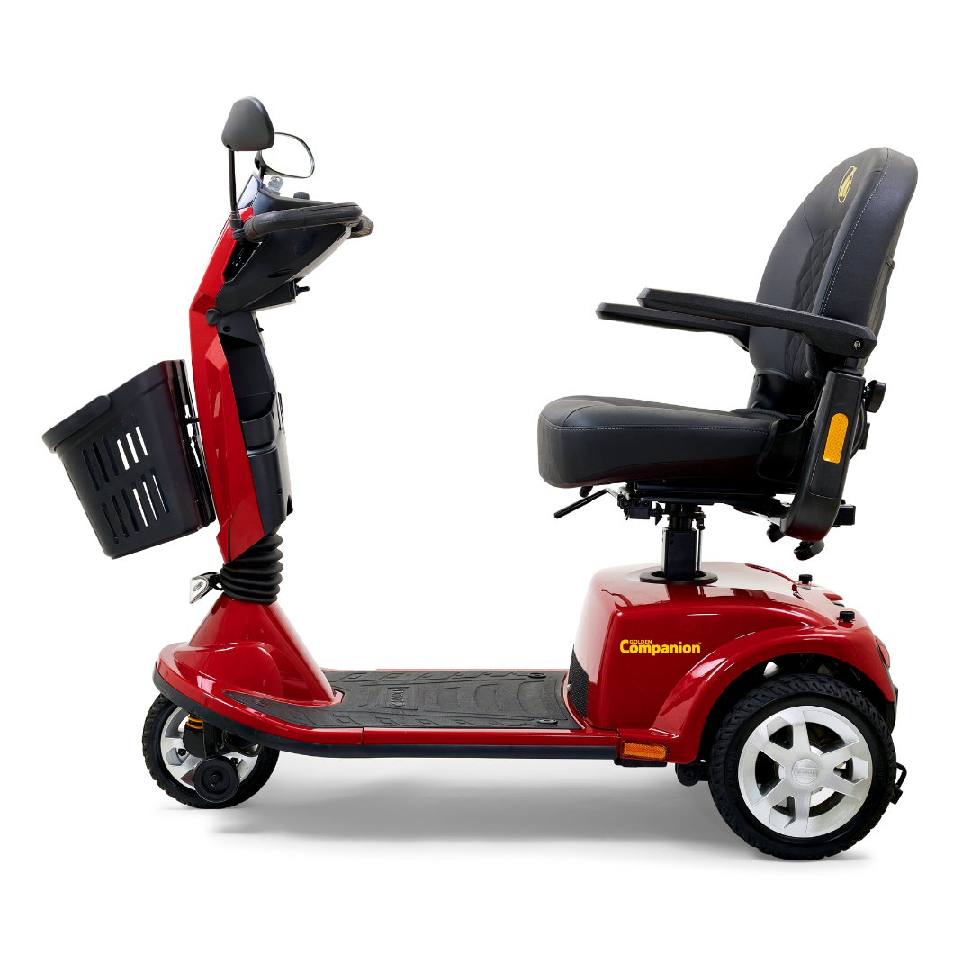 Golden Technologies GC340 Companion Luxury 3 Wheel Full Size Scooter - Red Left