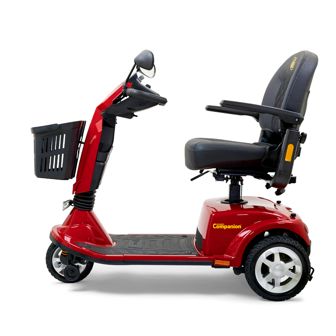 Golden Technologies GC340 Companion Luxury 3 Wheel Full Size Scooter - Red Left