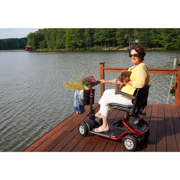 Golden Technologies LiteRider Lightweight 3 Wheel Travel Scooters - being used outdoor