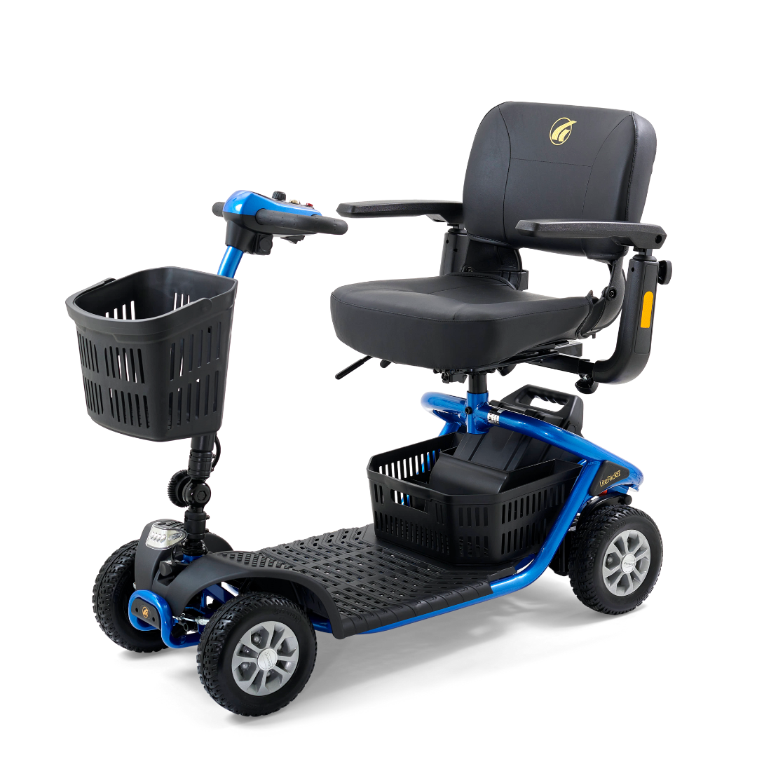 Golden Technologies LiteRider – Lightweight 4 Wheels Travel Scooter - Coastal Blue