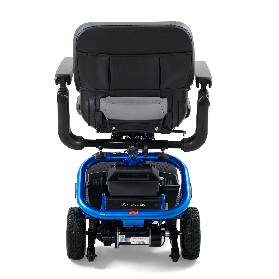 Golden Technologies LiteRider – Lightweight 4 Wheels Travel Scooter - Coastal Blue Rear