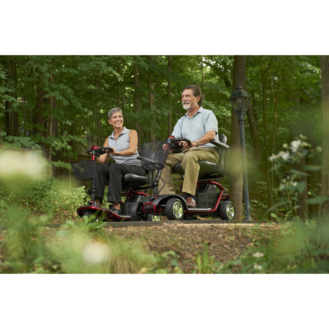 Golden Technologies LiteRider – Lightweight 4 Wheels Travel Scooter - being used outdoor