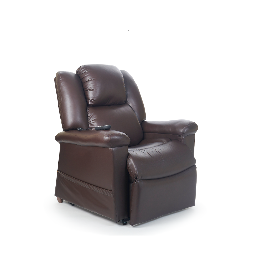 Golden Technologies MaxiComfort DayDreamer Power Pillow Reclining Lift Chairs - Coffee Bean in seated state