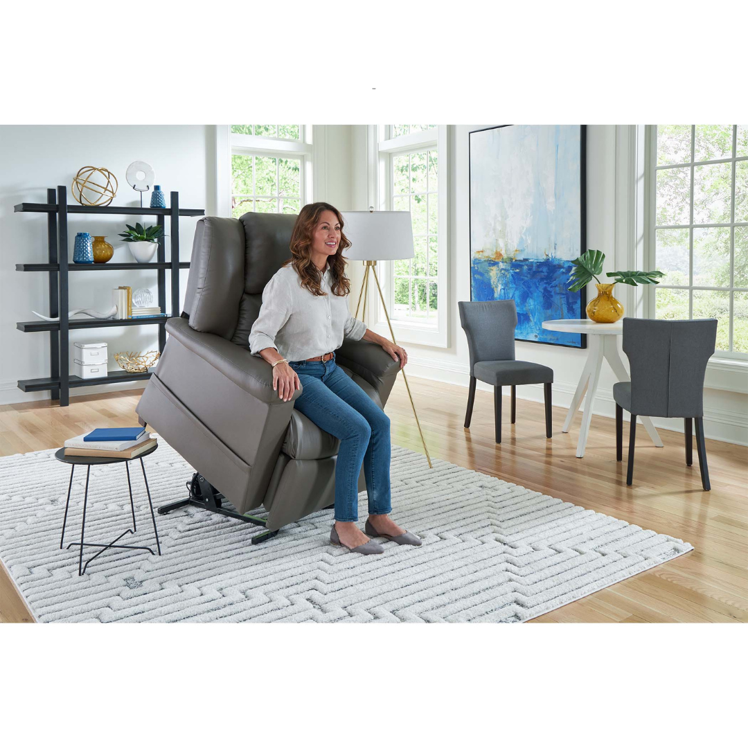 Golden Technologies MaxiComfort DayDreamer Power Pillow Reclining Lift Chairs - in lifted state with user