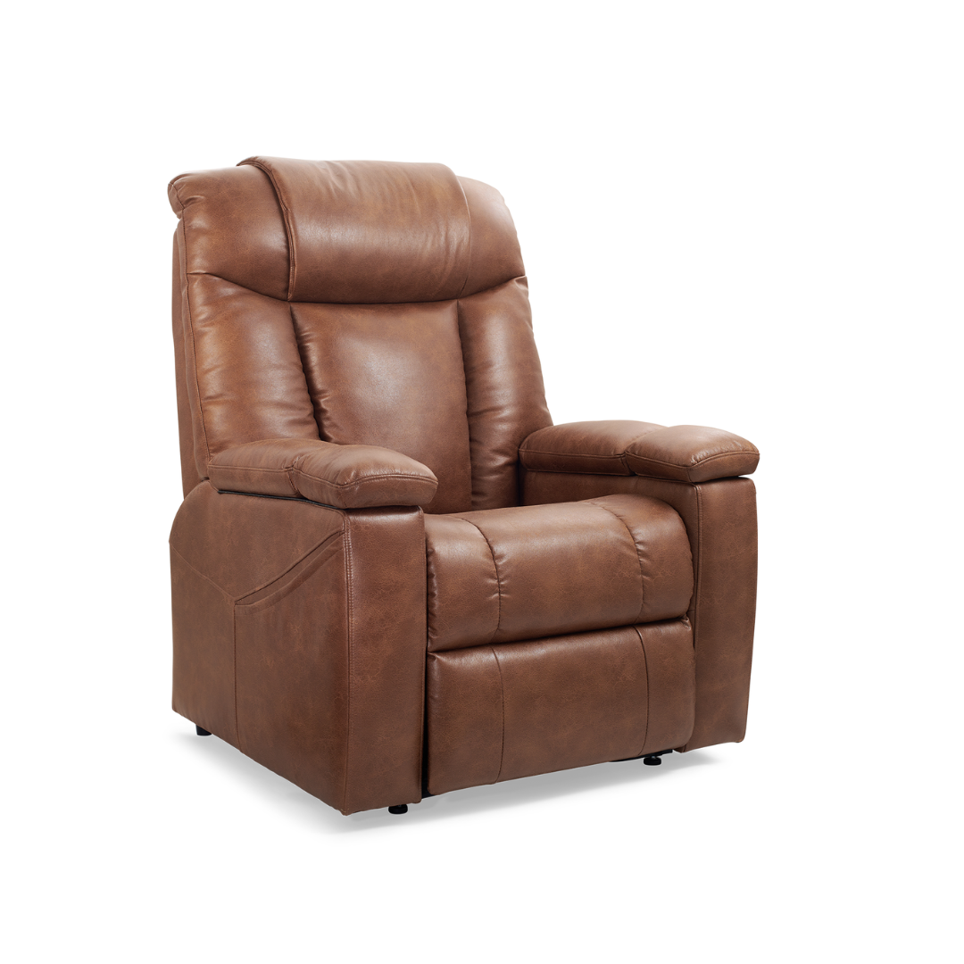 Golden Technologies PR442 Rhea Assisted Lift Chair with Heat Wave Technology - Acorn in seated position